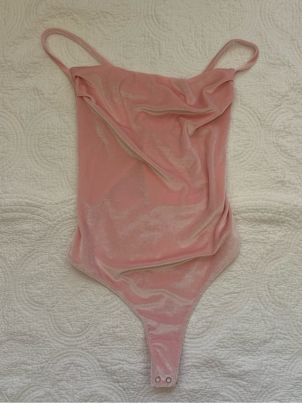 BNWT Pink Velvet One-Piece Bodysuit
